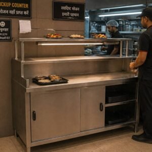 Pickup Counter With Food Warmer Shelf